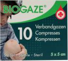 Biogaze Verbandgazen 5 x 5 cm 10st