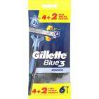 Gillette Blue3 wegwerpmesjes Men Smooth 4+2 stuks
