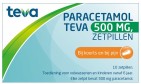 Teva Paracetamol 500mg 10 zetpillen