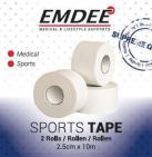 Emdee Sport Tape Wit 2.5cm x 10m 2 stuk