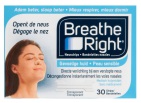 Breathe Right Neusstrips Clear 30 stuks