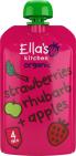 ella's kitchen Strawberry Rhubarb & Apples 4+ Mnd Knijpzak Bio 120 Gram