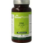 Sanopharm Zink Bio-Actief 10 MG Wholefood 30 Capsules