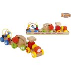 Big Tree Trein Met 2 Activiteitenwagons Hout 34cm
