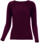 Oroblu Perfect Line Cashmere T-Shirt Long Sleeve Plum L 