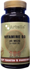 Artelle Vitamine D3 25 mcg 100 softgels