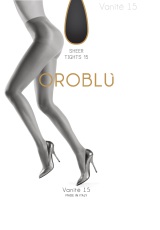 Oroblu Panty Vanite 15 Denier Lycra Satin 44-46 Nearly Black 1pr