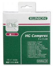 Klinion HG Gaaskompressen 5x5cm 10 stuks
