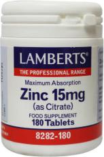 Lamberts Zink (zinc) citraat 15 mg 180 tabletten