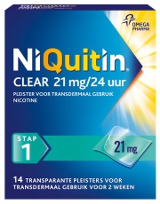 NiQuitin Clear Nicotinepleisters 21mg Stap 1 14 stuks