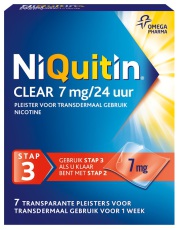 NiQuitin Clear Nicotinepleisters 7mg Stap 3 7 stuks