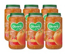 Olvarit 12m06 pompoen kip pasta 250g