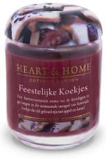 Heart & Home Middelgrote Geurkaars - Feestelijke Koekjes 1st