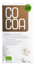 CoCoa Reep Raw Chocolade Kokos 50gr