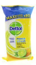 Dettol Power & Fresh Wipes Citrus 80 stuks