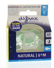 Difrax Fopspeen natural 6+ nacht 1st