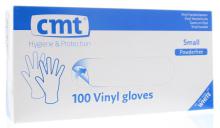 CMT Vinyl Handschoenen Poedervrij Maat S Wit/Transparant 100 stuks
