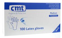 CMT Onderzoekshandschoen Latex Naturel Poedervrij M 100st