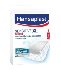 Hansaplast Sensitive Wondpleister Zilver 6 x 7 cm XL 5 stuks