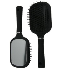 Hair Mode Haarborstel Groot met Spiegel Zwart 1 stuk