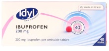 Idyl Pijnstillers Ibuprofen 200Mg Suikervrij 40 stuks