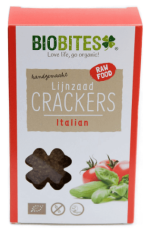 Biobites Lijnzaad Crackers Italian 90 Gram