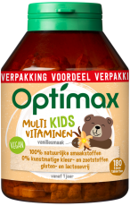 Optimax Kinder Multivitamines Vanille 180 kauwtabletten
