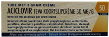 Teva Koortslipcrème Aciclovir 50 mg/g Tube 3 gram
