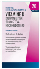 Teva Vitamine D 20 mcg 800IE 300 tabletten