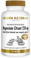 Golden Naturals Magnesium citraat 250 mg 180 vegetarische capsules