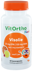 Vitortho Visolie 25 mg EPA - 130mg DHA Kind 60 kauwcapsules