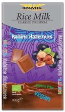 Bonvita Chocoladereep rozijn & hazelnoot biologisch 100 gram