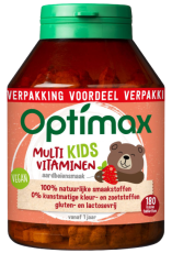 Optimax Multi Kids Vitaminen Aardbei 180 kauwtabletten