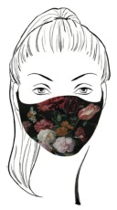 dnl Mondkapje Flowers Black One Size - Uitwasbaar 1 stuks