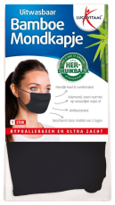 Lucovitaal Bamboe Mondkapje Zwart 1 stuk