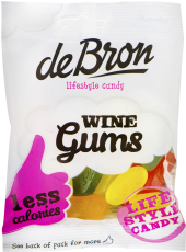 De Bron Winegums English suikervrij 90gr
