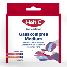 Heltiq Gaaskompres 8.5 x 5cm zestientje 16st