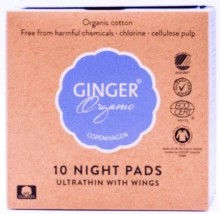 Ginger Organic Maandverband Ultradun Night Bio 10st