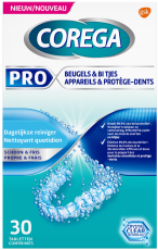 Corega Pro Reiniger Beugels & Bitjes Tabletten 30tb