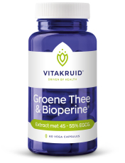 Vitakruid Groene thee extract 500 mg met bioperine 60vc