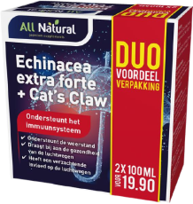 All Natural Echinacea Extra Forte + Cat's Claw Duo verpakking 2x100ml