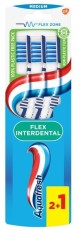 Aquafresh Flex Interdental Medium Dagelijkse Tandenborstel 2+1 Gratis 3 Borstels