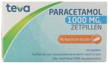 Teva Paracetamol 1000mg 10 zetpillen