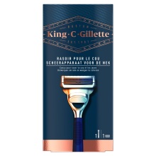 King C. Gillette Hals Scheermes Blauw Heren 1 Stuk