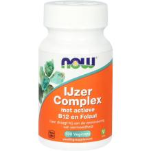 Now IJzer Complex met actieve B12 en folaat 100 vegicaps