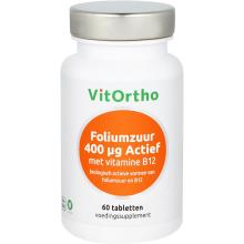 Vitortho Foliumzuur 400µg Actief met B12 60 tabletten