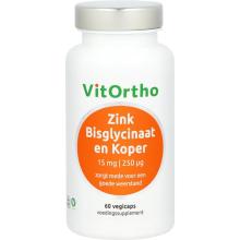 Vitortho Zink Bisglycinaat en Koper 60 capsules