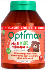Optimax Multi Kids Vitaminen Aardbei 180 kauwtabletten