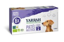 Yarrah Hondenvoer Multipack Pat&eacute; Kip en Kalkoen Bio 6 x 150 Gram