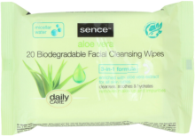 Sence Gezichtsreinigingsdoekjes 3-in-1 Alo&euml; Vera 20 stuks
